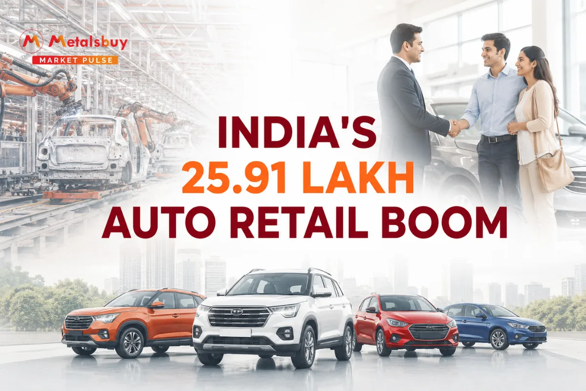 Indian Auto Retail Registrations Surge 26% to 25.91 Lakh Units as Rural Resurgence Anchors Flat Steel Demand
