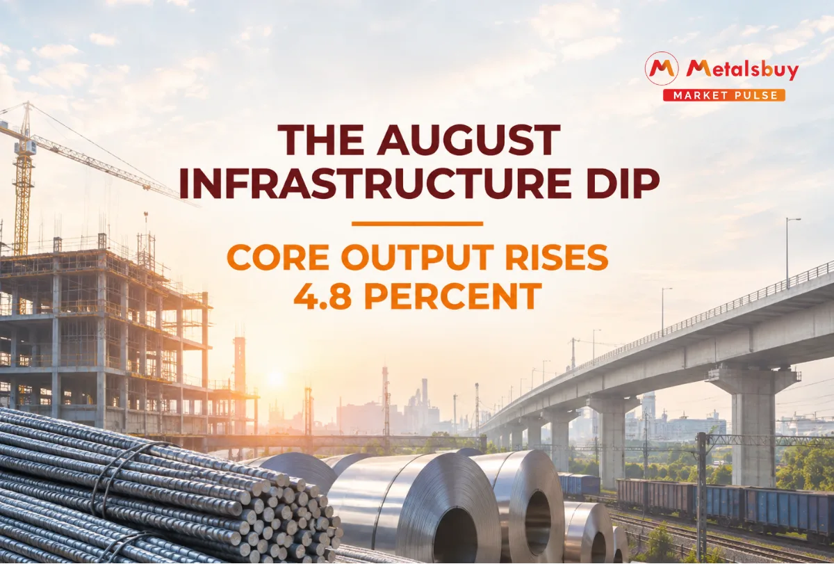 India Core Infrastructure Sector Output Rises by 4.8 Percent in August Reaching Four-Month Low