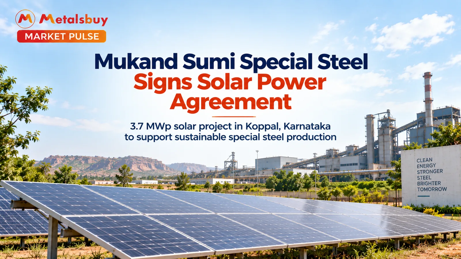 Mukand Sumi Special Steel Signs Solar Power Agreement in Karnataka