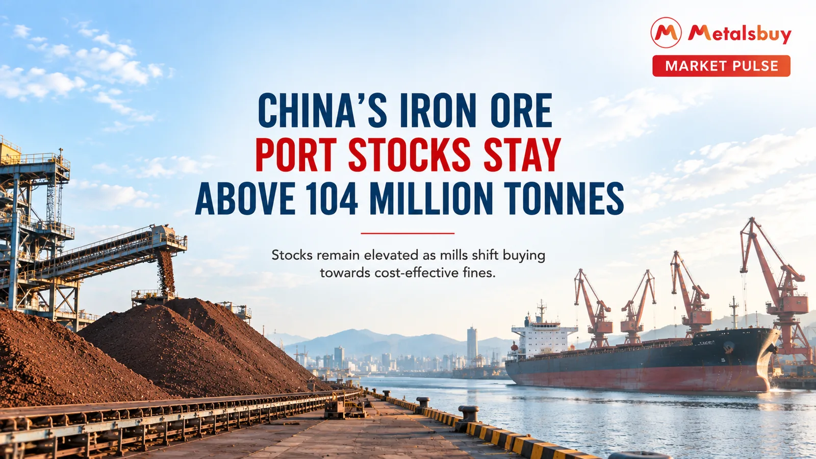 China’s Iron Ore Port Stocks Stay Above 104 Million Tonnes