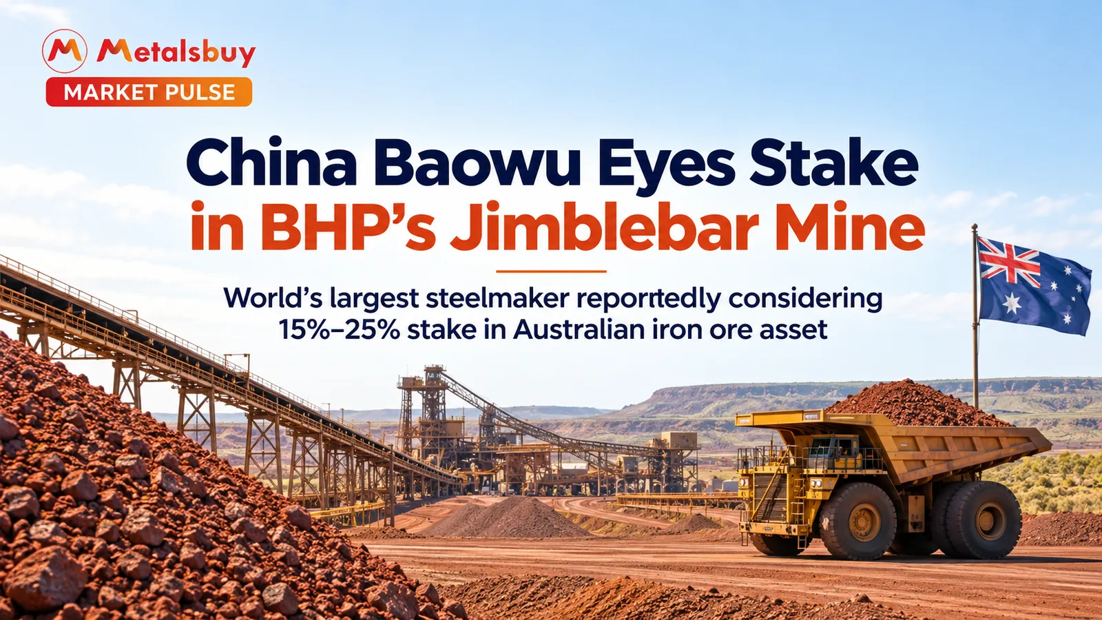 China Baowu Eyes Stake in BHP’s Jimblebar Iron Ore Mine
