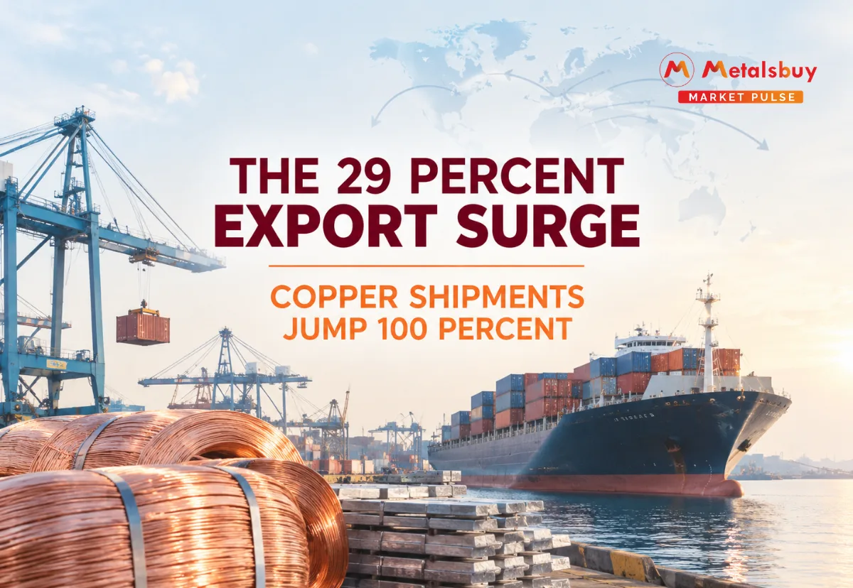 Indian Base Metals Exports Surge 29 Percent in First Five Months as Copper Shipments Double