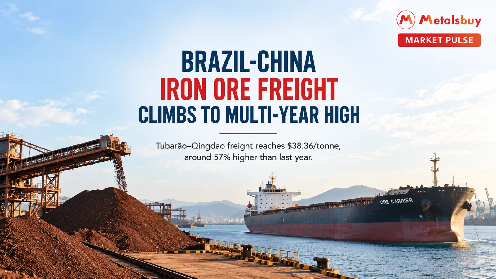 Brazil-China Iron Ore Freight Climbs to Multi-Year High