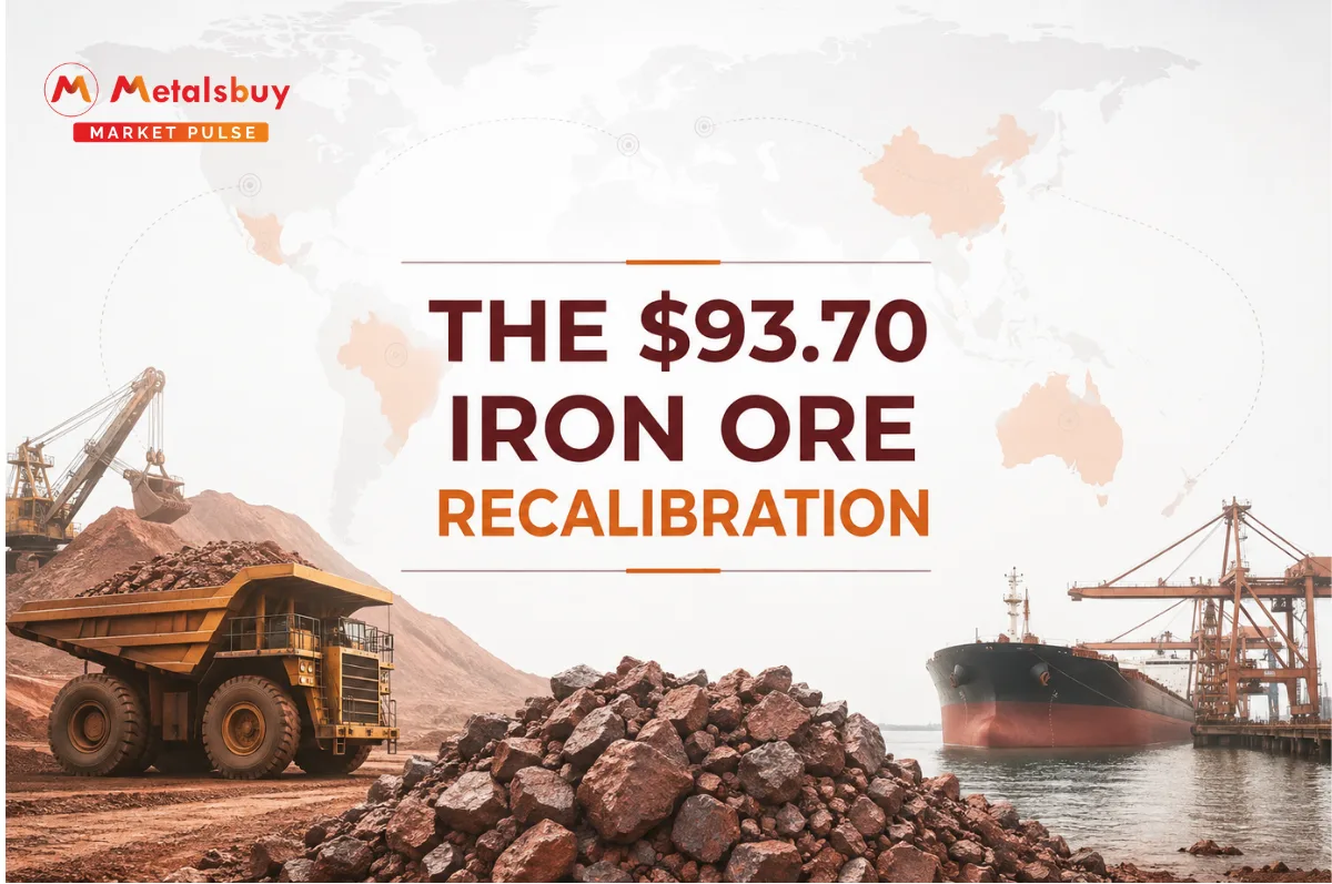 Global Iron Ore Price Hits $93.70 as Massive 166 MT Chinese Stockpile Suppresses Rallies