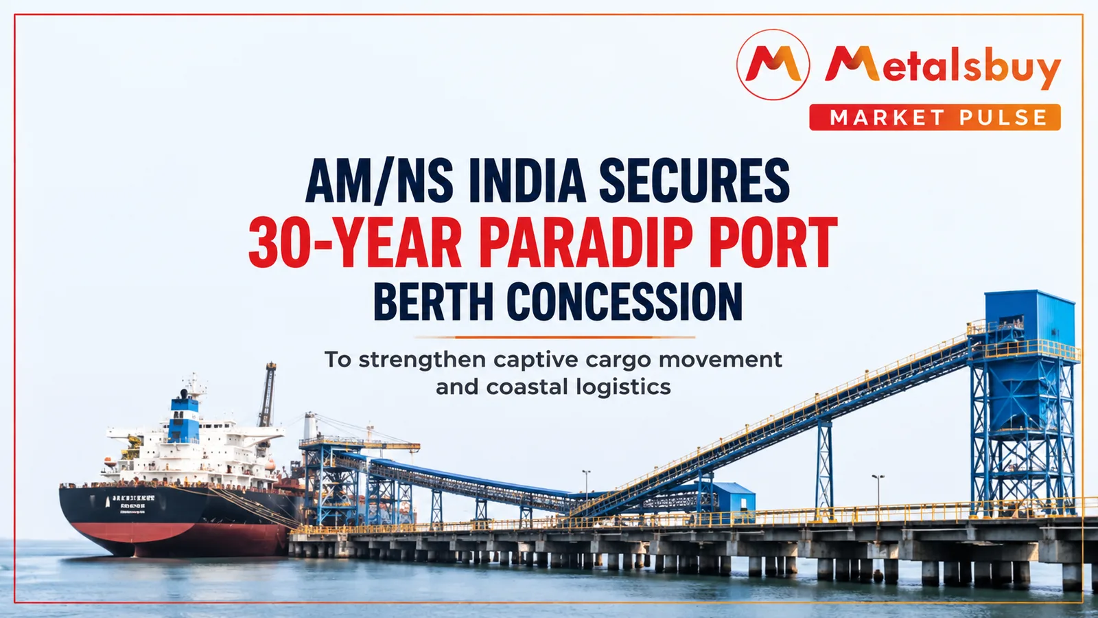 AM/NS India Gets 30-Year Control of Paradip Berth for Captive Cargo Movement